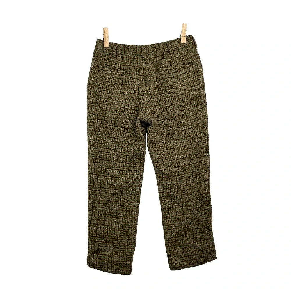VTG 70s Custom Wool Trouser 29x23* Crop Bespoke Houndstooth Hunt Academia Dapper